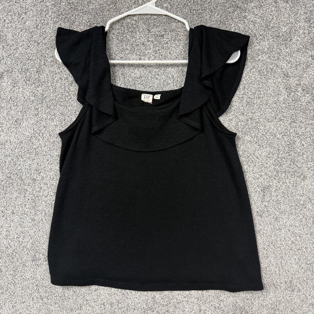 Gap Tank Top Medium Ruffle Dark Coquette Romantic Minimalist Feminine Soft Girl